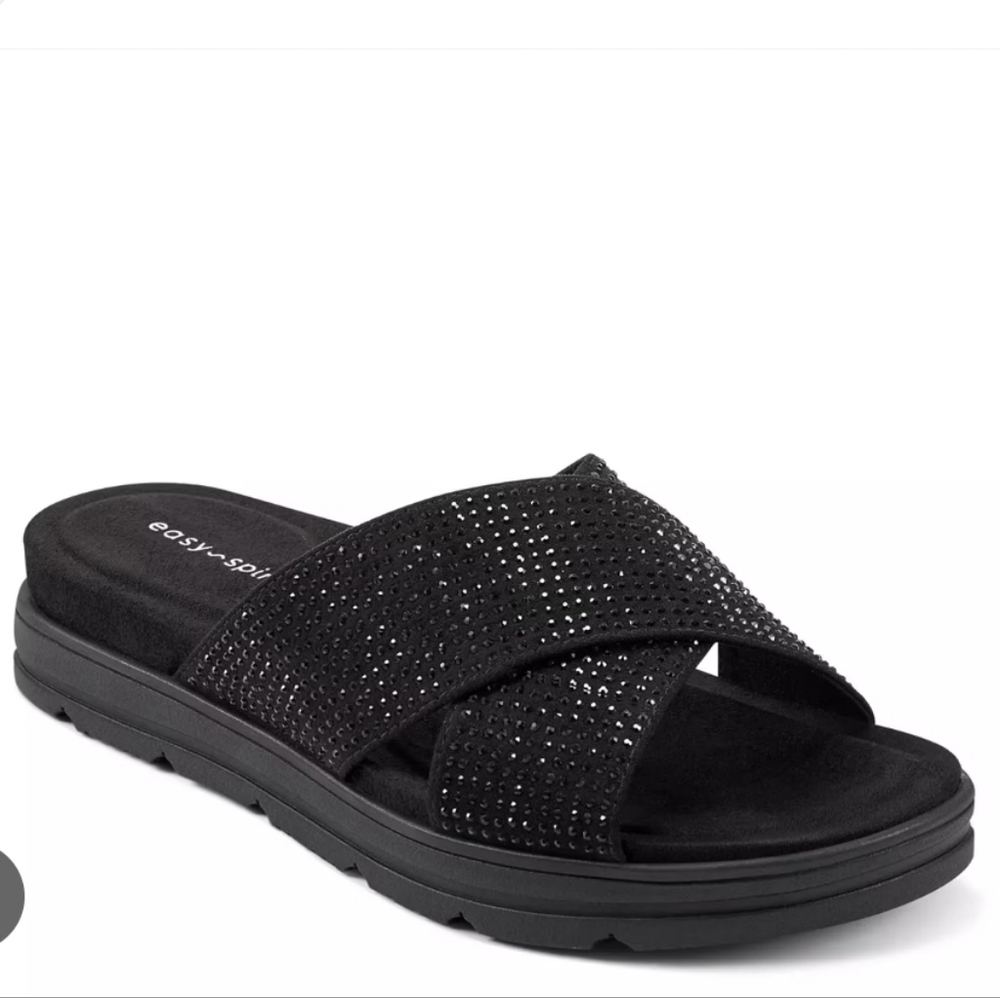 Easy Spirit Stacy Embellished Platform Sandals/ Slides Womens Sz 9 NWT